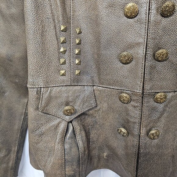 NWT Roper Brown Studded Peplum Leather Western Cowgirl Jacket Size XL - Picture 4 of 11